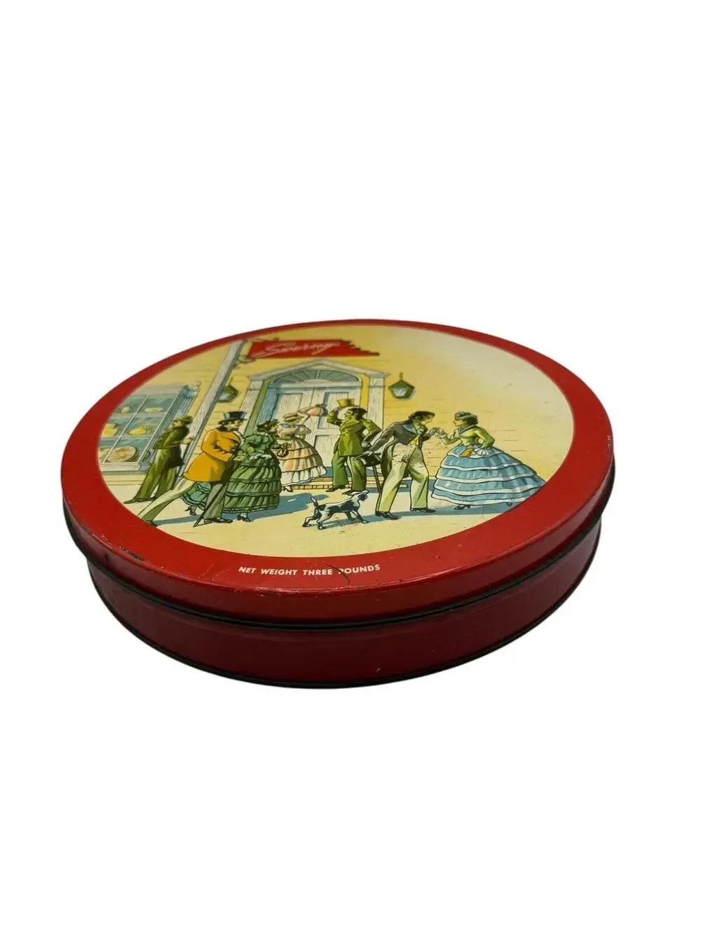 Vintage Swersey's Candy Tin: Victorian Scene, Nostalgic Decor